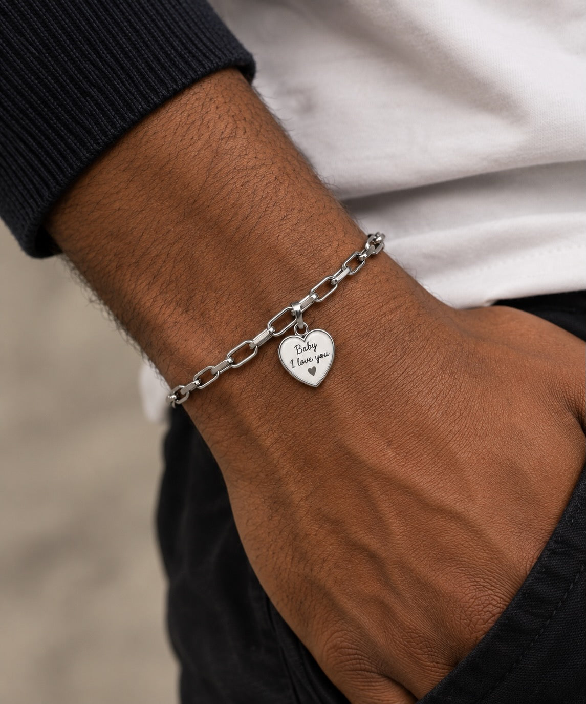 Bracciale uomo "Baby I love you"